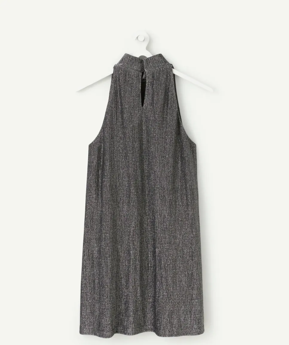 Robe fille droite couleur argentée