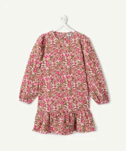 Robe fille imprimée à fleurs manches longues