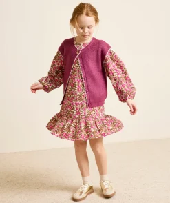 Robe fille imprimée à fleurs manches longues