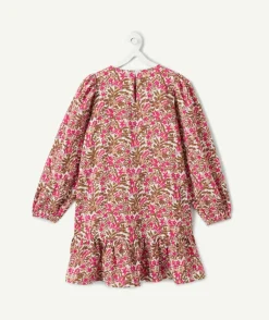 Robe fille imprimée à fleurs manches longues