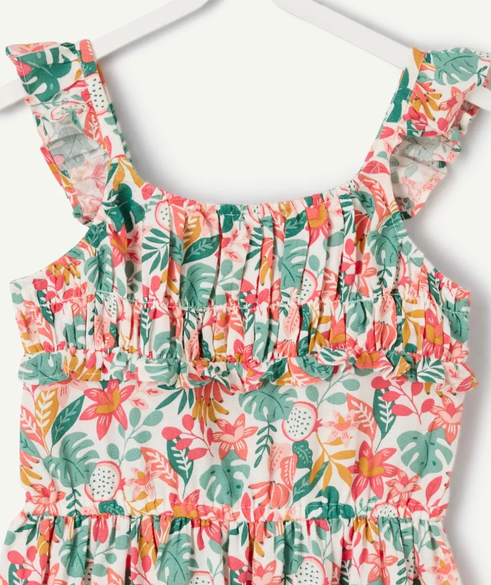 Robe fille imprimée tropicale