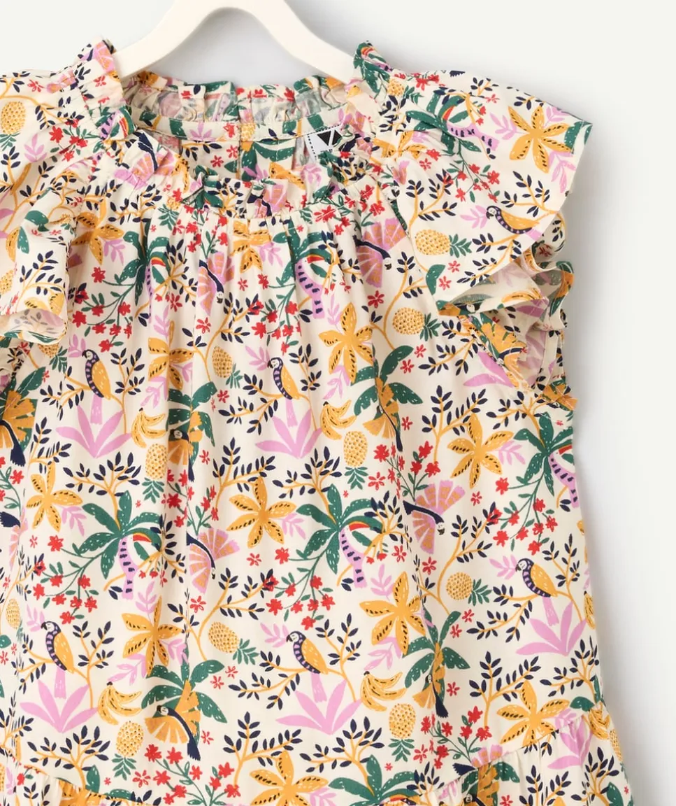 Robe fille imprimé tropical