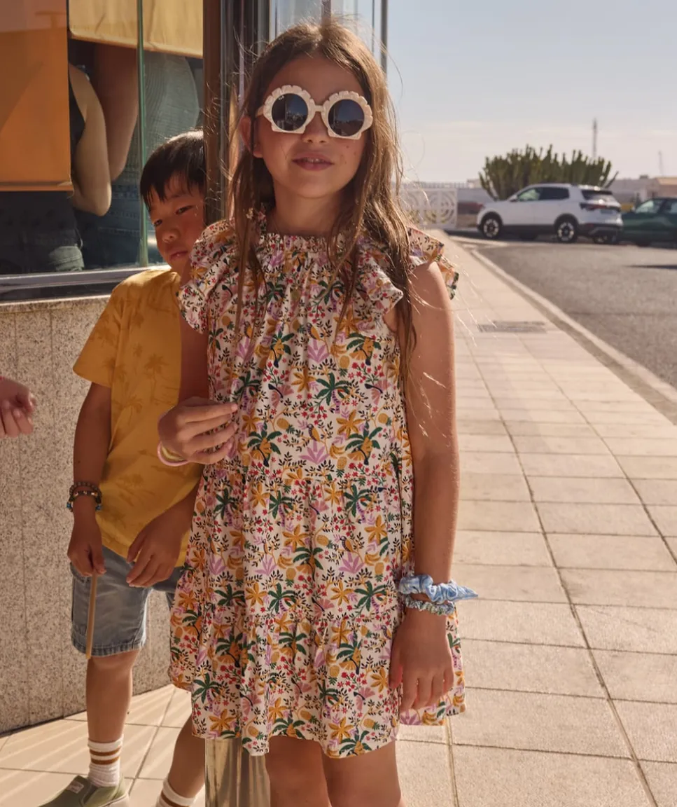 Robe fille imprimé tropical