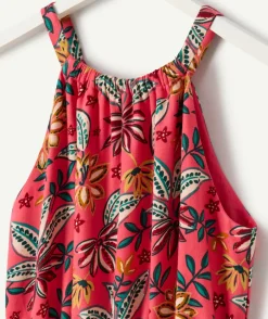 Robe fille rouge imprimé floral