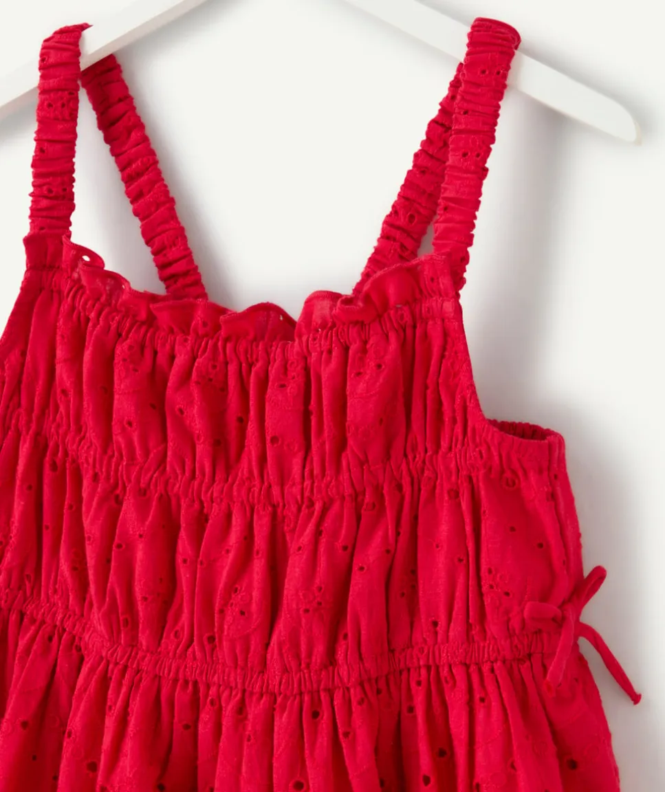 Robe fille rouge à volants
