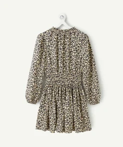 Robe fille volantée imprimé léopard