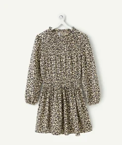 Robe fille volantée imprimé léopard