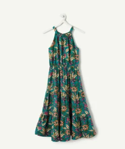 Robe longue imprimé floral pour fille