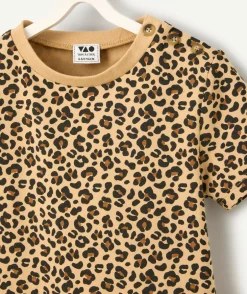 Robe manches courtes pour fille léopard
