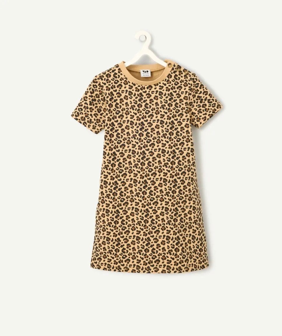 Robe manches courtes pour fille léopard