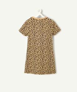 Robe manches courtes pour fille léopard