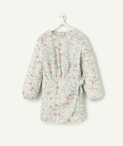 Robe manches longues fille en coton bio