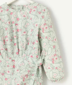 Robe manches longues fille en coton bio