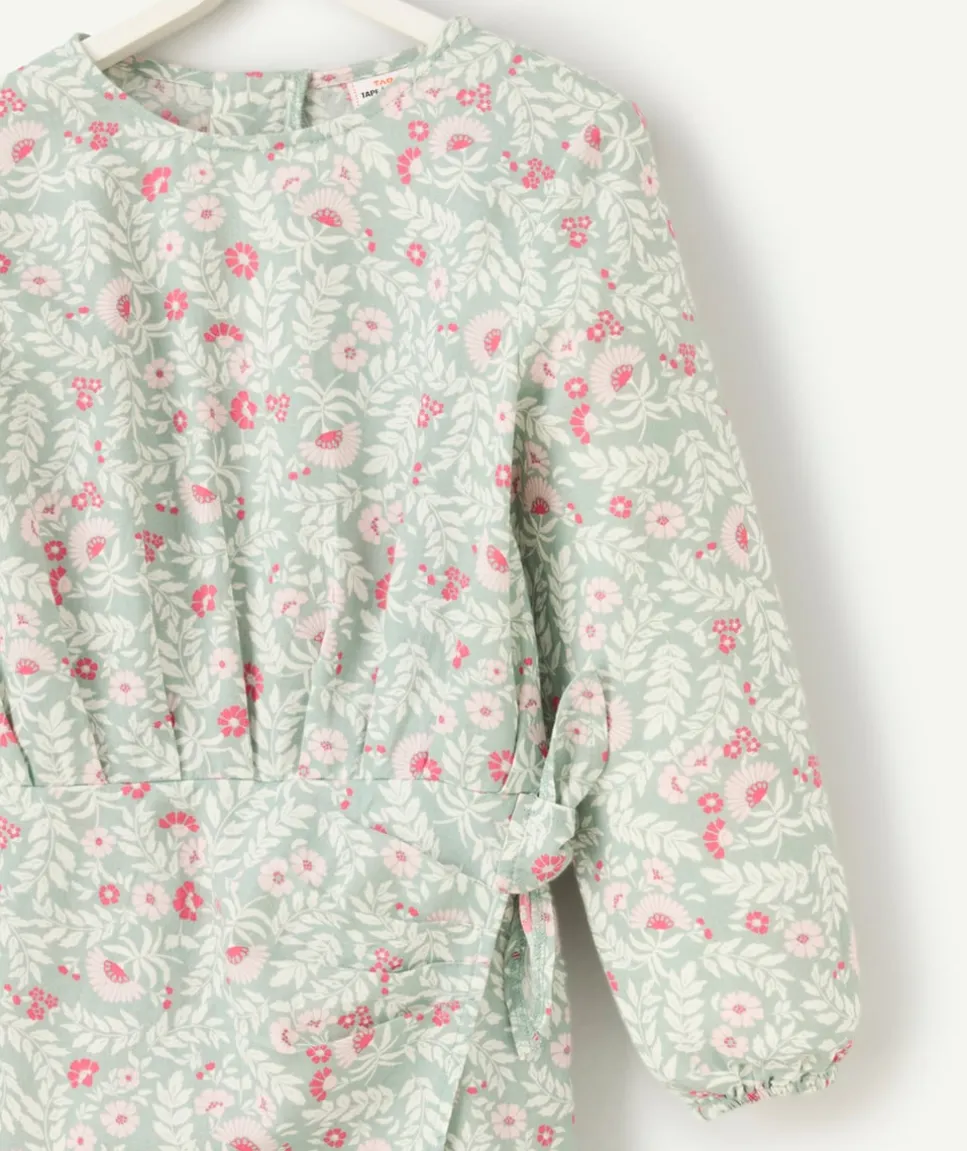 Robe manches longues fille en coton bio