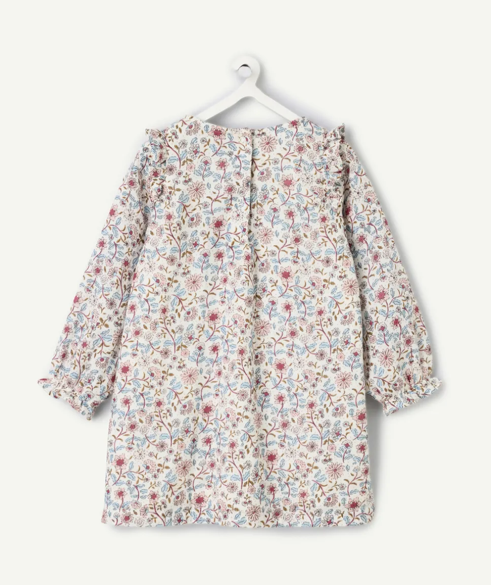 Robe manches longues fille imprimé floral