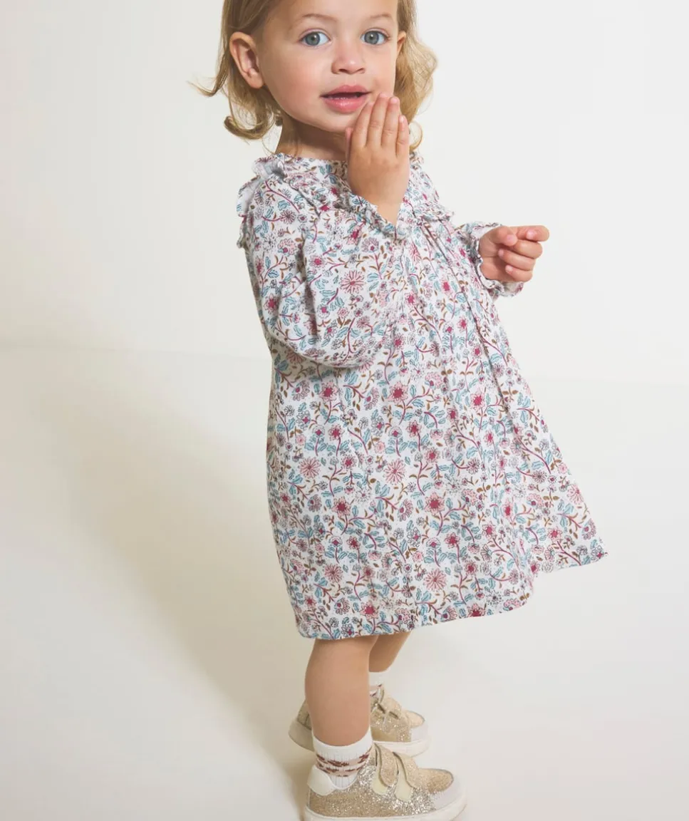 Robe manches longues fille imprimé floral