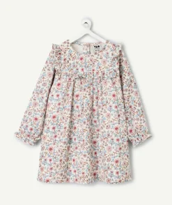 Robe manches longues fille imprimé floral