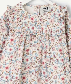Robe manches longues fille imprimé floral