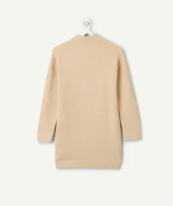 Robe pull fille beige