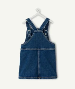 Robe salopette bébé fille denim bleu