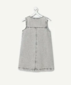 Robe sans manches fille denim gris