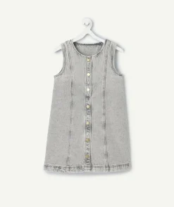 Robe sans manches fille denim gris