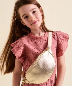 Sac banane fille en fibres recyclées couleur dorée métallisée