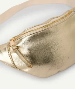 Sac banane fille en fibres recyclées couleur dorée métallisée