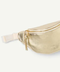 Sac banane fille en fibres recyclées couleur dorée métallisée