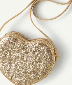 Sac cœur fille paillettes couleur dorée