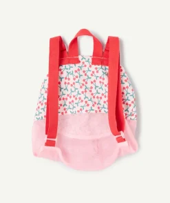 Sac à dos bébé fille imprimé cerises rose