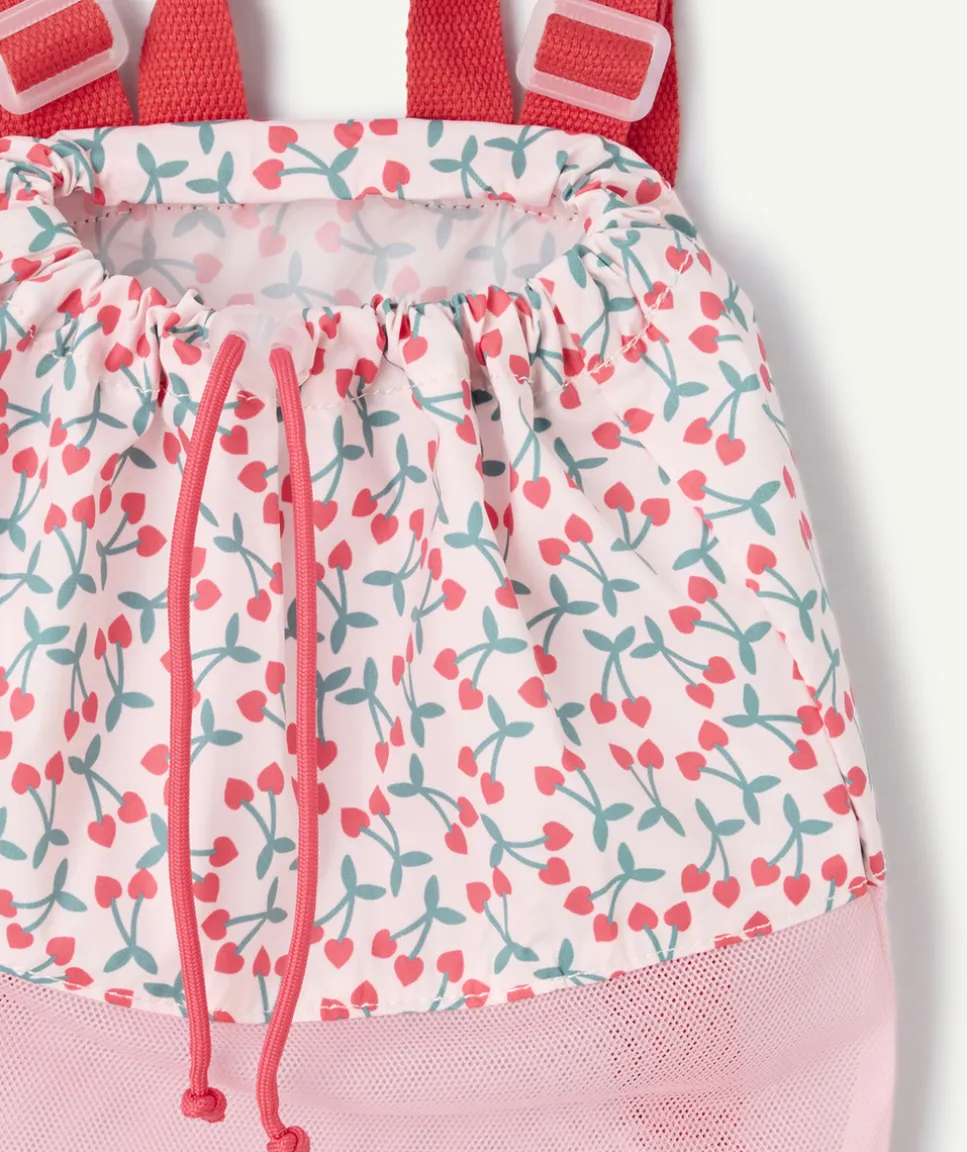 Sac à dos bébé fille imprimé cerises rose