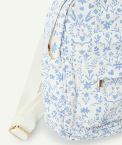 Sac à dos bébé fille imprimé floral bleu