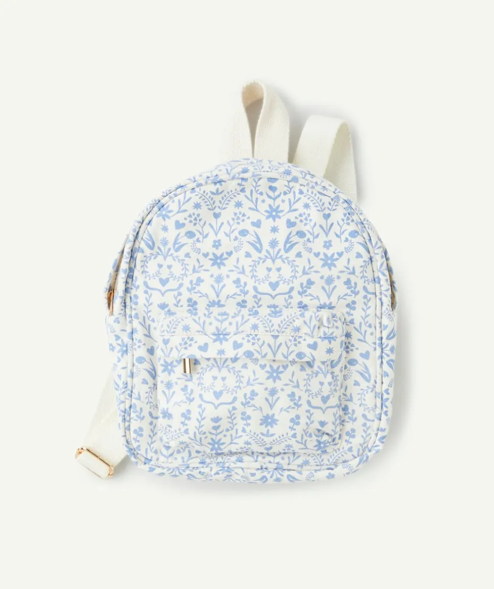 Sac à dos bébé fille imprimé floral bleu