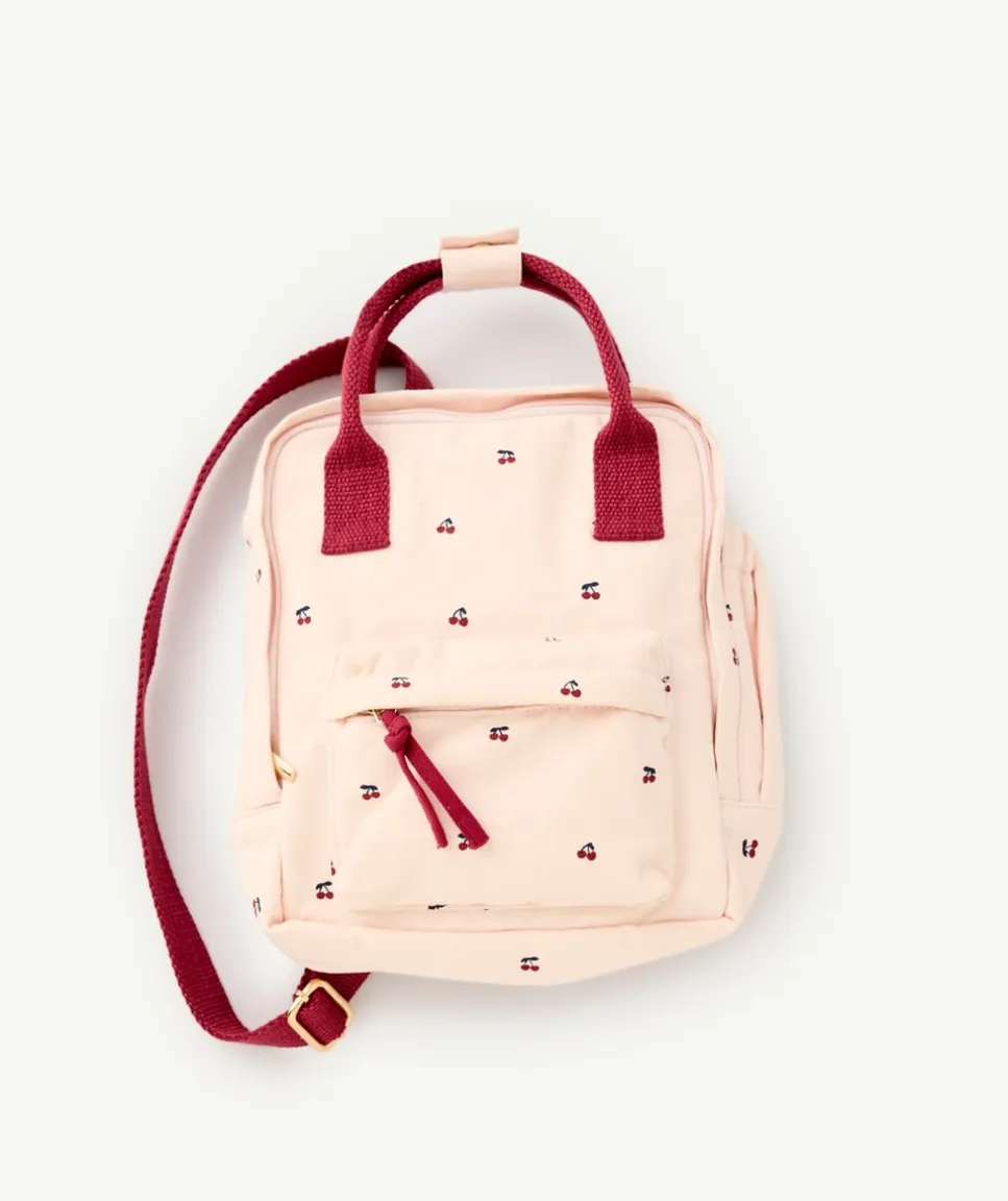 Sac à dos bébé fille rose imprimé cerises rose