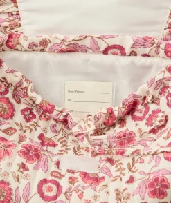 Sac à dos bébé fille rose imprimé fleuri volanté