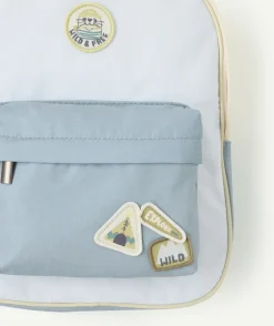 Sac à dos bébé garçon bleu avec badges