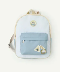 Sac à dos bébé garçon bleu avec badges