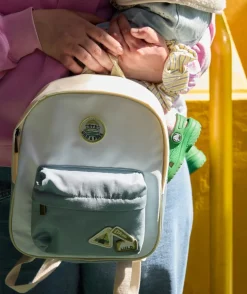 Sac à dos bébé garçon bleu avec badges