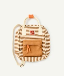 Sac à dos bébé garçon ocre rayé