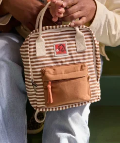 Sac à dos bébé garçon ocre rayé