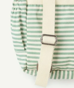 Sac à dos bébé garçon vert pastel rayé