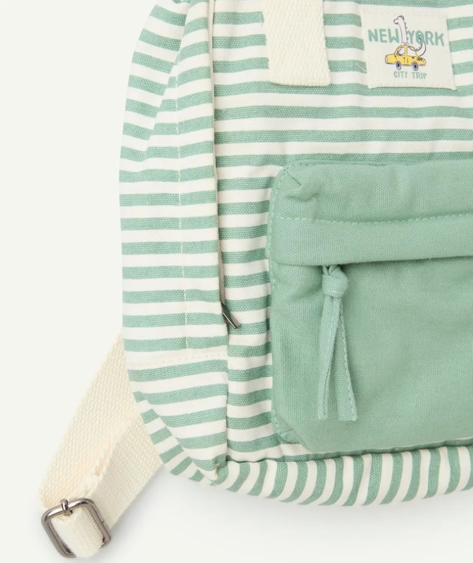 Sac à dos bébé garçon vert pastel rayé