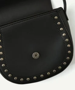 Sac fille noir clouté bandoulière