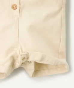 Salopette bébé fille écrue boutonnée