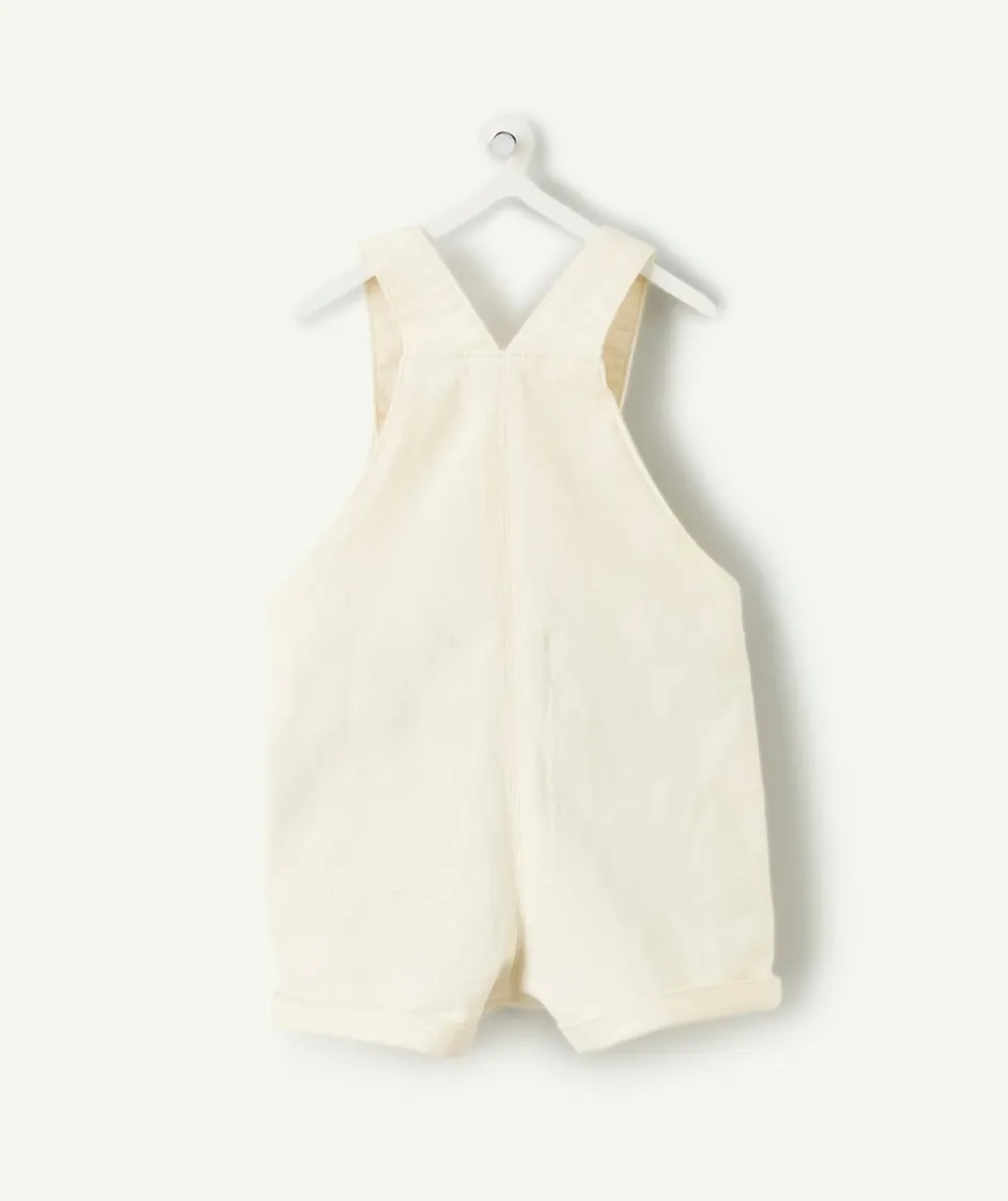 Salopette bébé fille écrue broderies colorées