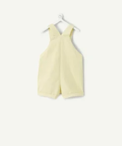 Salopette bébé fille en coton jaune boutons