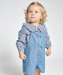Salopette bébé fille en denim bleu