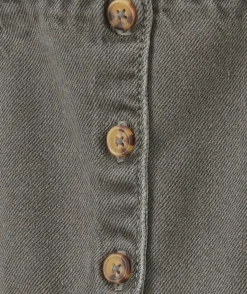 Salopette bébé fille en denim lower impact gris