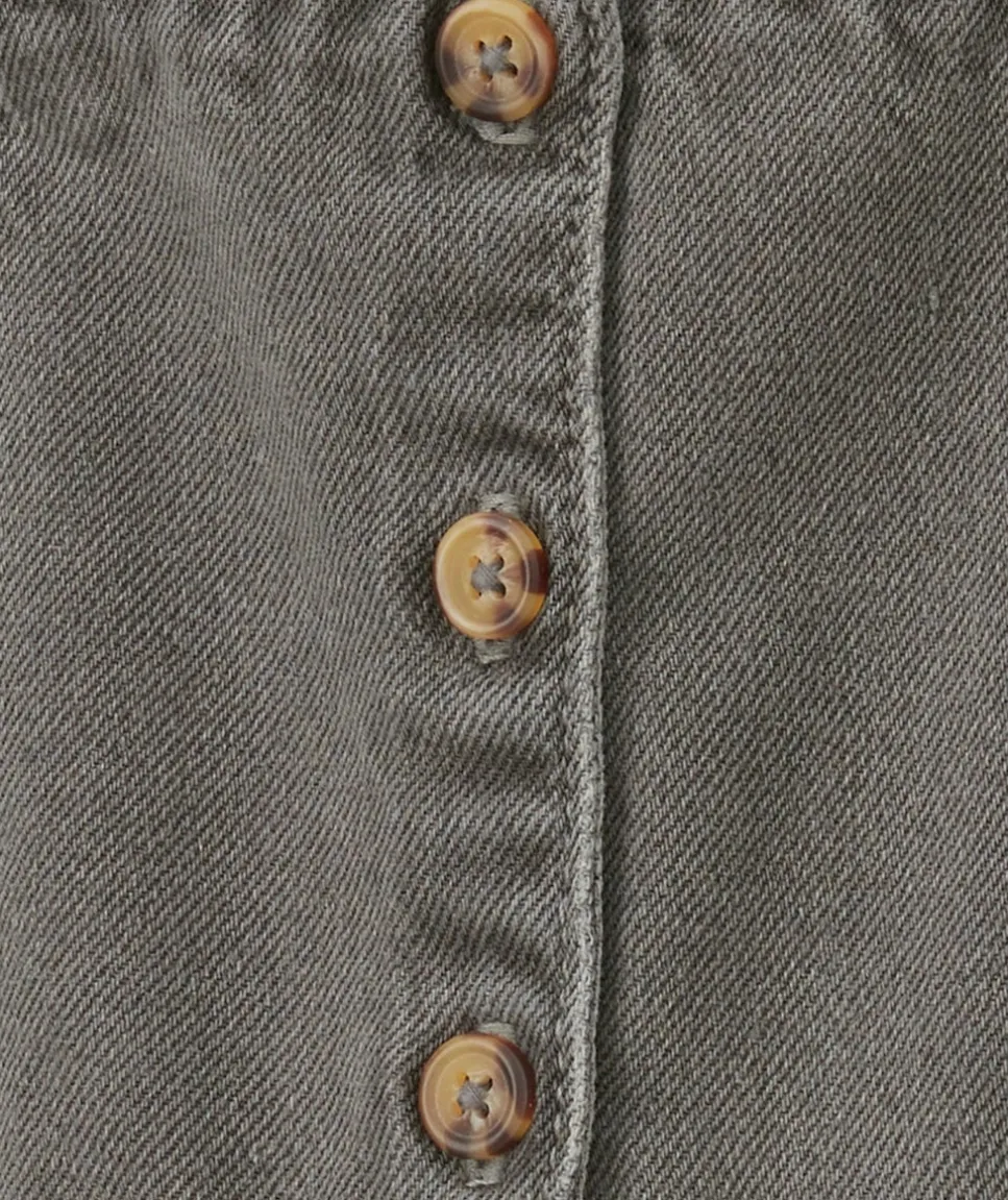 Salopette bébé fille en denim lower impact gris